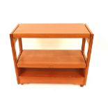 A retro teak effect cantilever folding tea trolley