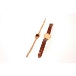 A ladies Tissot wrist watch; and an 9ct gold watc