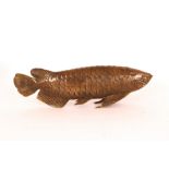 A large bronze model of a fish, 41 cm long