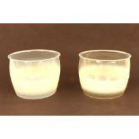 A pair of Vaseline glass oil lamp shades