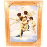 Almaldo Beccari, study of cherubs signed oil on ca