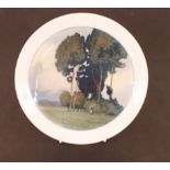 A Meissen Art Deco wall plate, finely painted unde