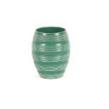 Keith Murray for Wedgwood, green ribbed pottery ba
