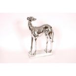 A silvered model of a greyhound, 47cm high