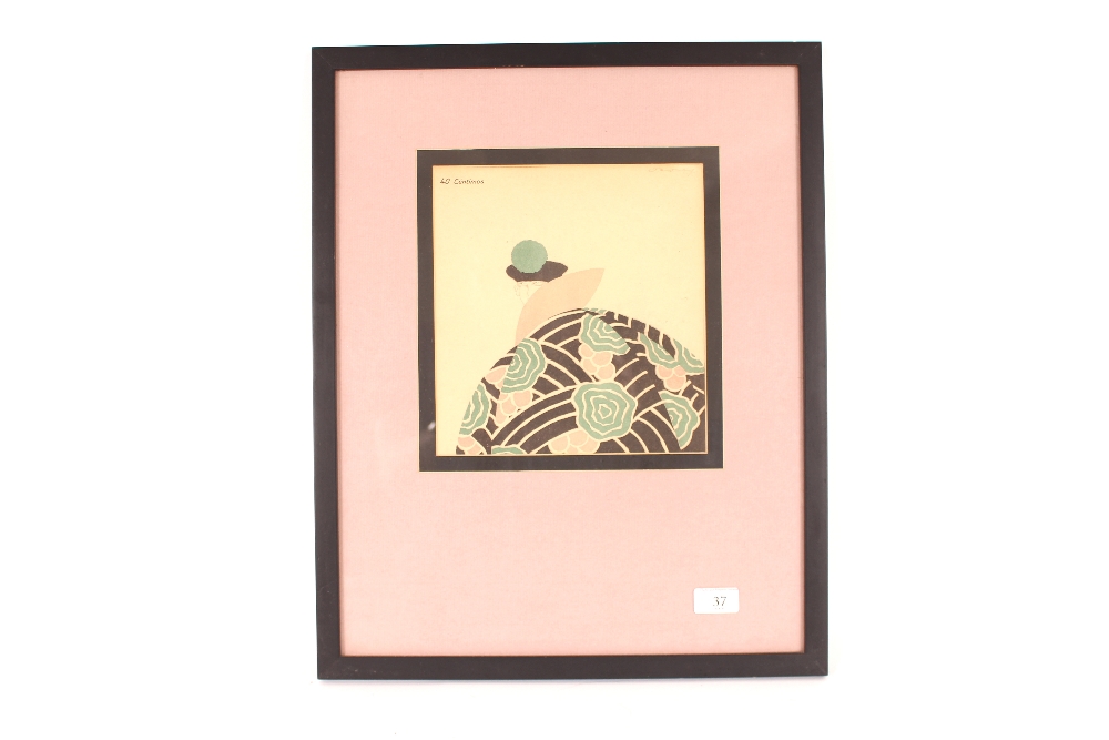 An Art Deco French print, "40 Centimos"