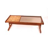 A G-plan design teak coffee table with smoked glas