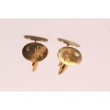 A pair of 9ct gold cuff-links approx. 8gms