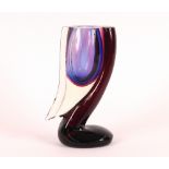 A Murano glass cornucopia vase, 27cm high
