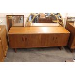 A G plan teak sideboard, fitted double cupboards a