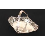 A late Victorian silver swing handled fruit basket