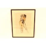 Finsen, coloured lithograph, embrassing ballet dan