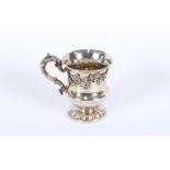 A William IV silver baluster Christening mug, with