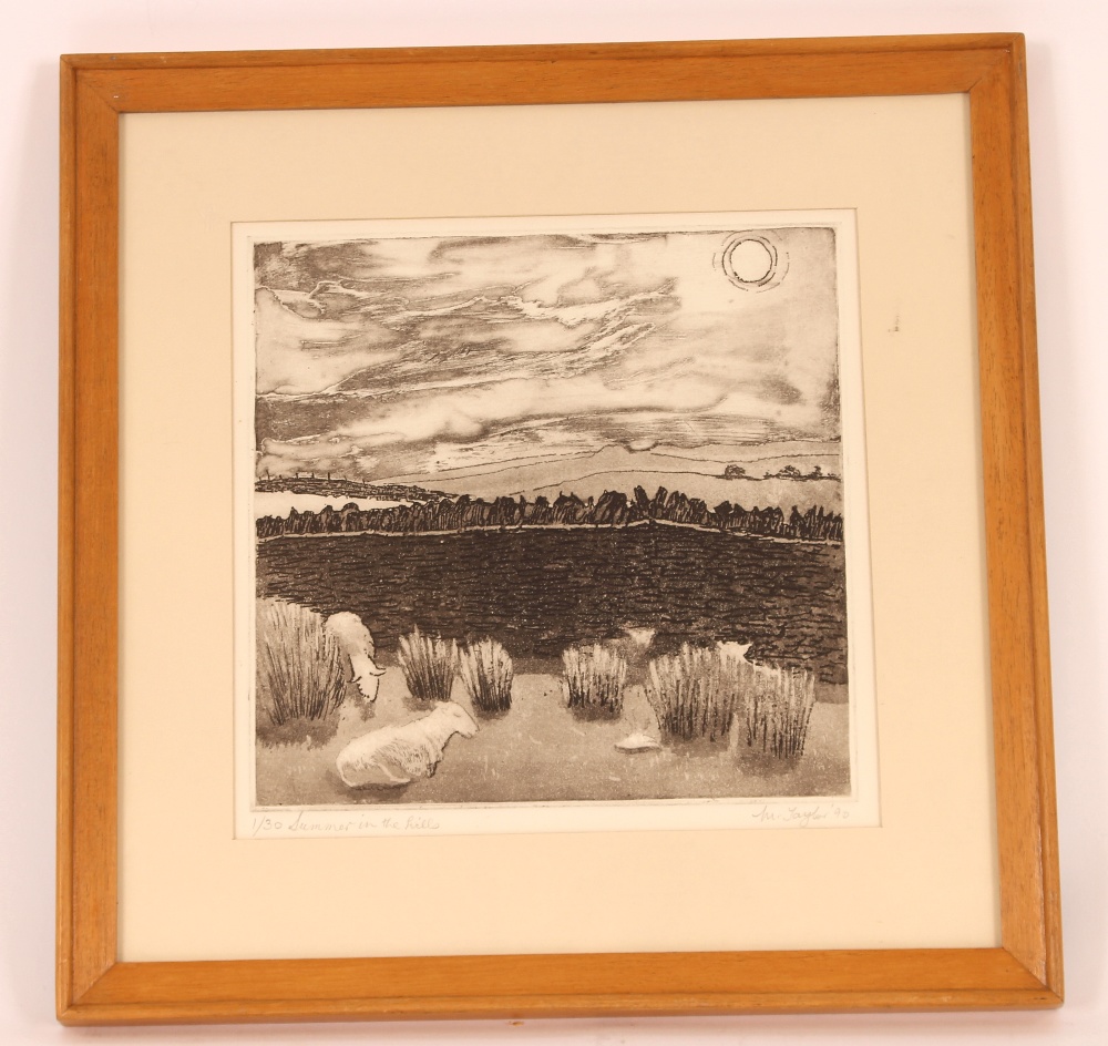 M. Taylor, "Summer in the hills", pencil signed et