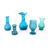 Various Art Glass vases and goblets