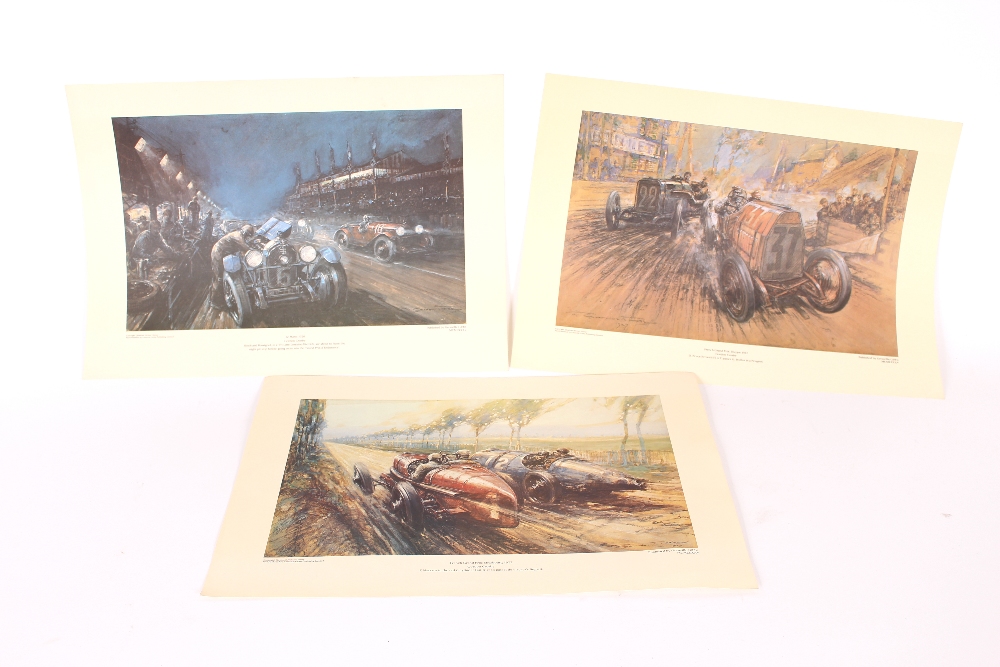 Gordon Crosby, three unframed coloured prints, sce