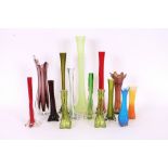 Various coloured Art Glass spill vases