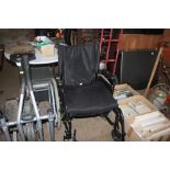 A folding wheel chair