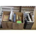 Two boxes of various picture frames etc