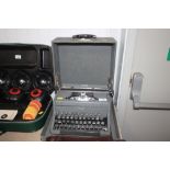 A Royal portable typewriter in fitted case