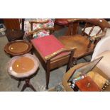 An Edwardian mahogany piano stool