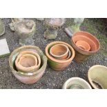 A quantity of terracotta planters