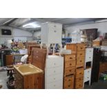 A white painted chest fitted six drawers; together