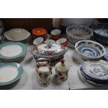 A quantity of coffeeware; terrine and cover etc