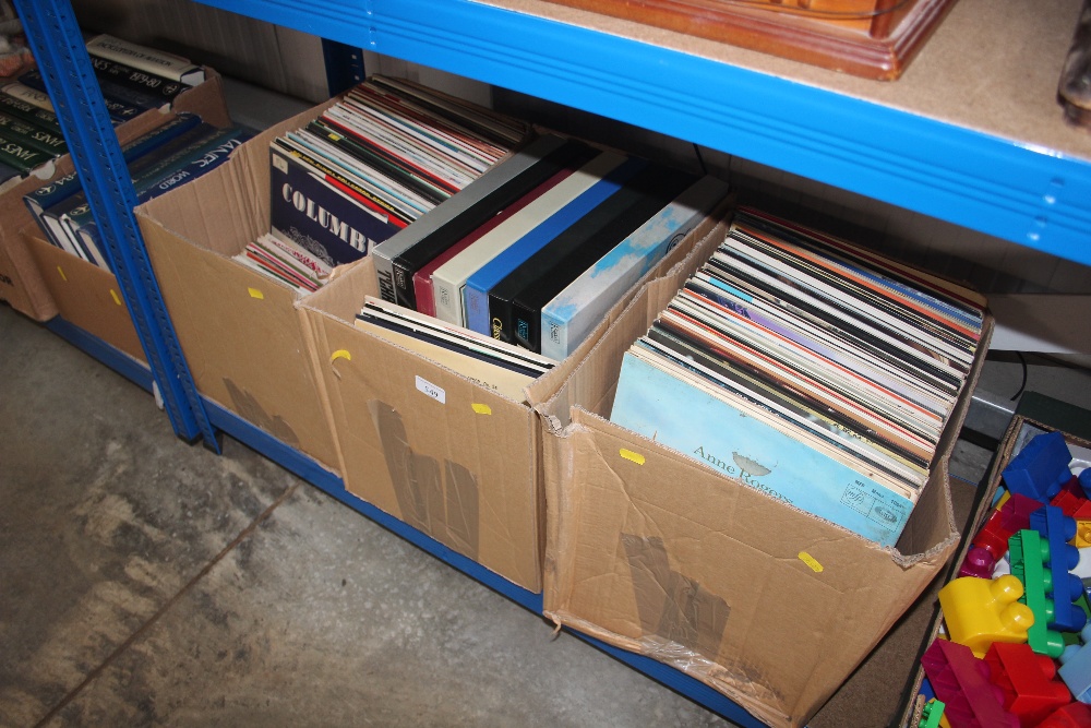 Three boxes of various LP's