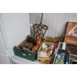 A box containing various woodwork items to include
