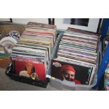 Two plastic crates of LPs