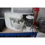 A Kenwood food mixer and various attachments