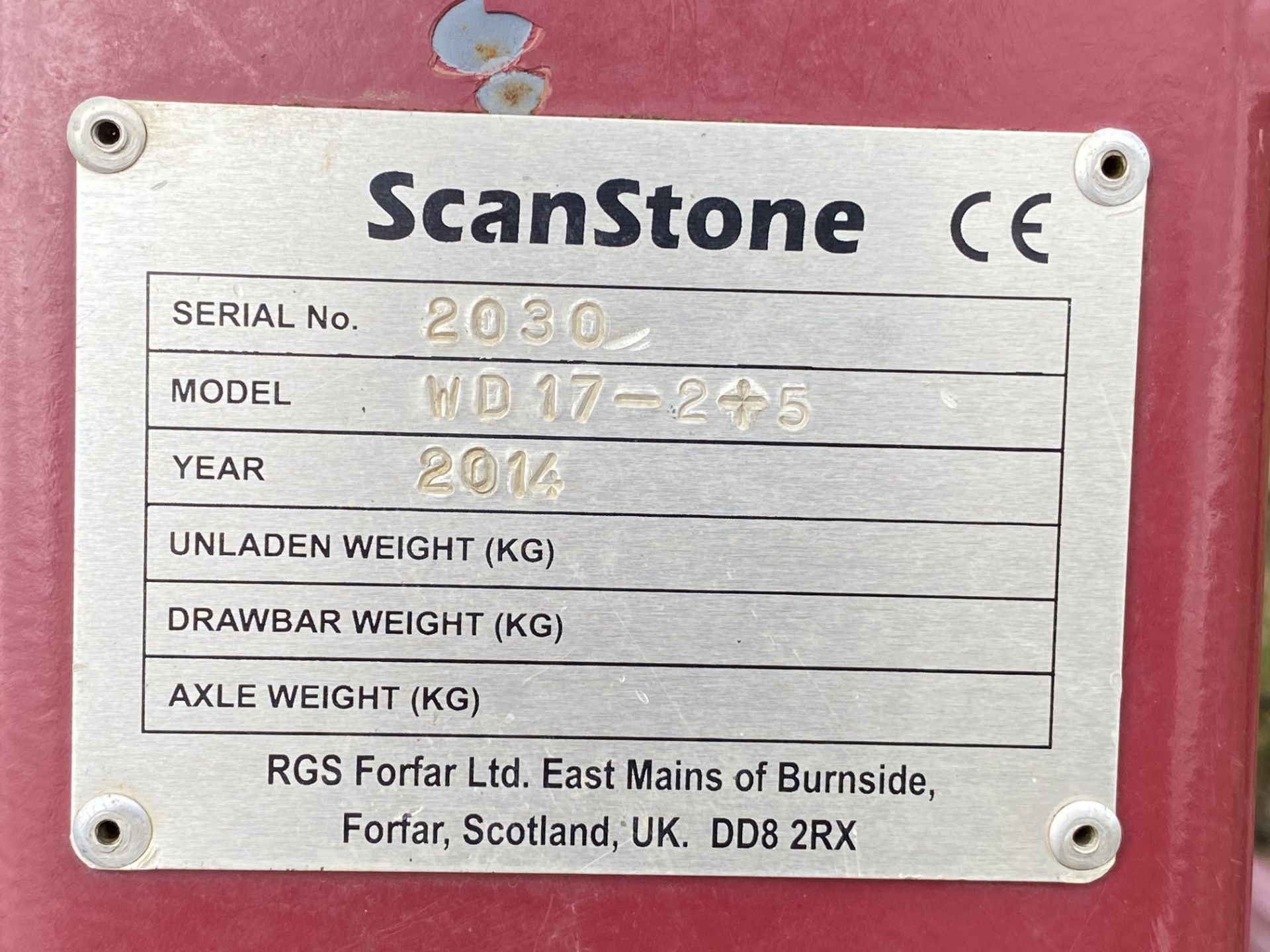 Scanstone trailed Windrower. Model WD17-2+5. 2014. Serial number 2030. Set for 72" beds. LM - Image 24 of 29