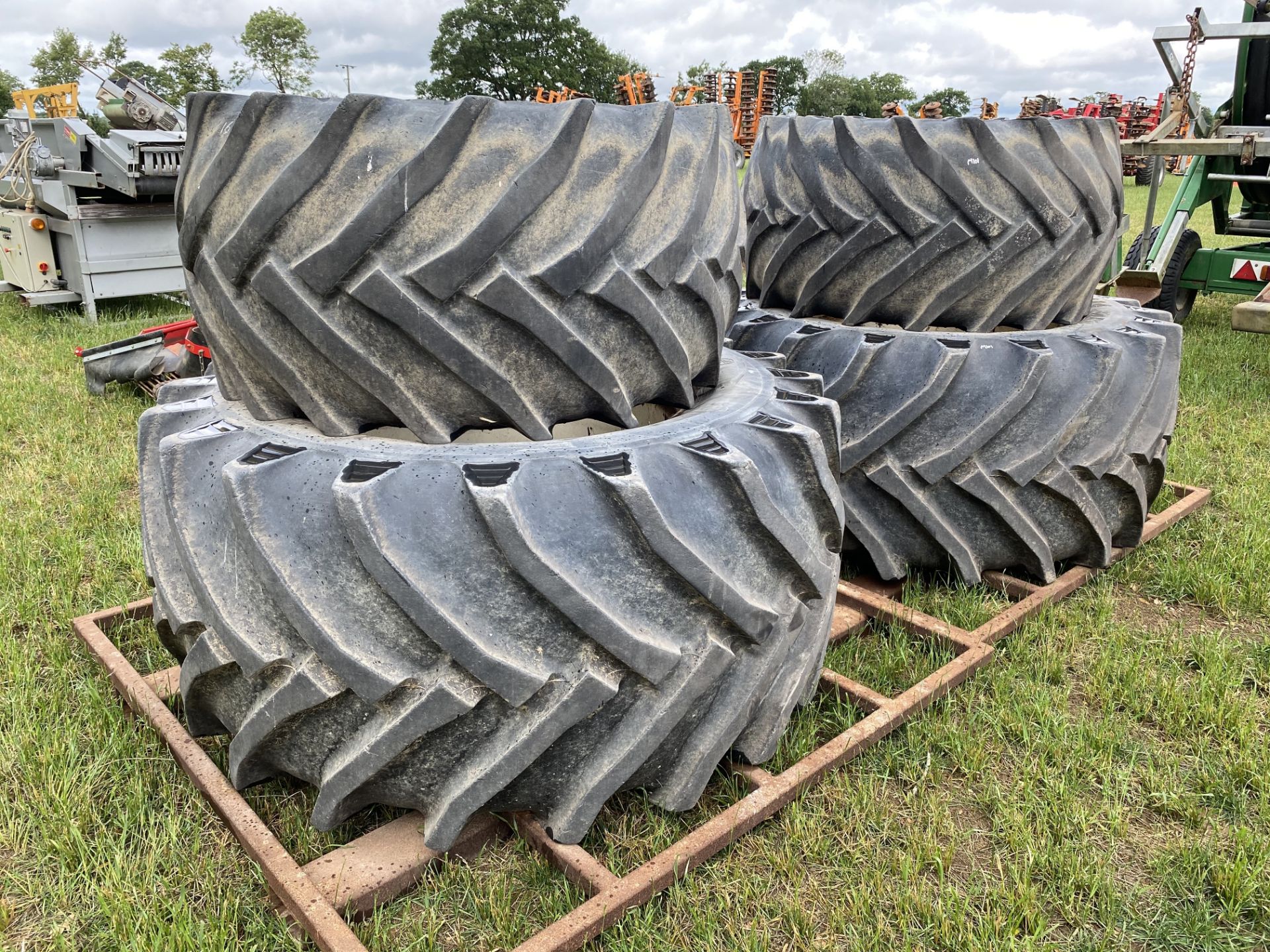 Set of Trelleborg Twin wheels and tyres to fit New Holland 6090. Comprising 750/45-30.5 fronts @ 30%