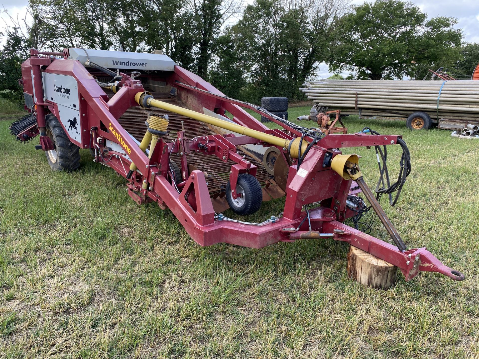 Scanstone trailed Windrower. Model WD17-2+5. 2014. Serial number 2030. Set for 72" beds. LM