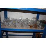 A quantity of various table glassware; cut glass b