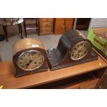 Two early 20th Century oak cased mantel clocks