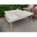 Two teak garden tables