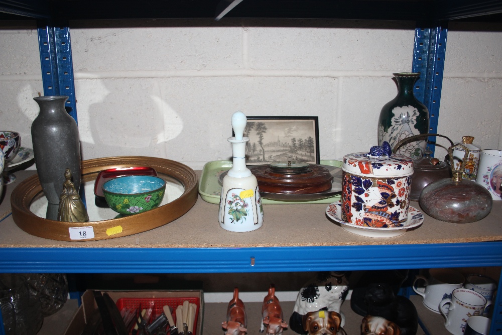 A Ridgway "Imari" patterned biscuit barrel; an ori