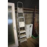 Two aluminium folding step ladders