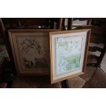 Two framed and glazed coloured prints after Marjor