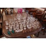 A quantity of table glassware