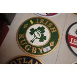 A cast iron Irish Rugby plaque