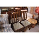 A set of four 1930's oak barleytwist dining chairs