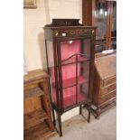 An Edwardian inlaid china display cabinet