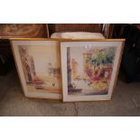 A pair of gilt framed continental prints