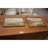 Two English watercolour landscape studies, monogra