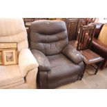 A modern leather reclining armchair