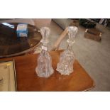 Two Victorian glass decanters