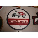 A cast iron Lambretta plaque