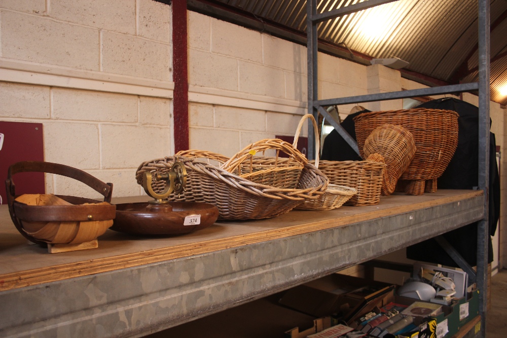 A quantity of various basket ware; a trug; a